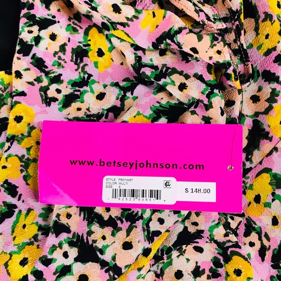 Betsey Johnson 6 Dress Tie Sleeve Floral - Picture 3 of 7
